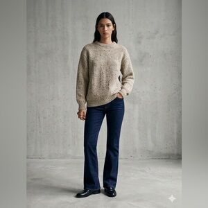 Vintage GRENADIER Mixed-Stitch Tweed Sweater | Oatmeal | Med